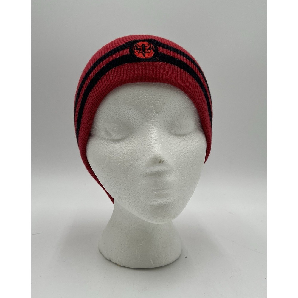 Bacardi Together Rum Bat Knit Winter Beanie Hat Skull Cap Red Black